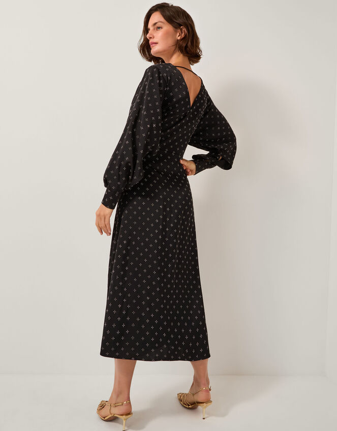 Margo Hotfix Midi Tea Dress, Black (BLACK), large