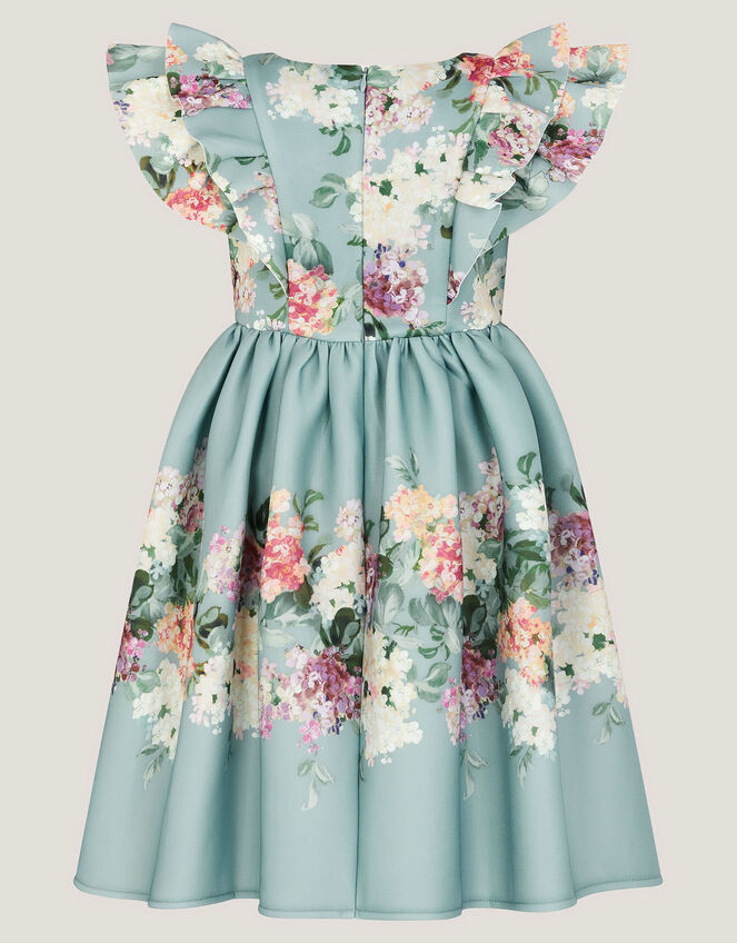 Cassie Floral Print Ruffle Dress, Green (SAGE), large