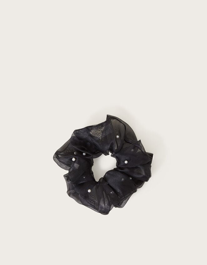 Oversized Pearl Hair Scrunchie, , large