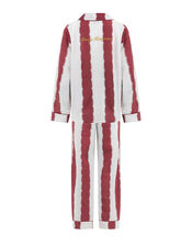 Anna + Nina Merry Hangover Stripe Long Pyjamas Set, Red (RED), large