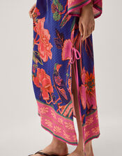 Carmen Floral Print Midi Kaftan, Blue (BLUE), large
