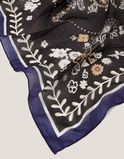 Sammi Square Medallion Silk Scarf, , large