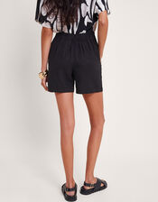 Harper Relaxed Linen Blend Shorts, Black (BLACK), large