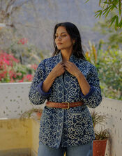 Dilli Grey Leena Quilted Jacket, Blue (INDIGO), large