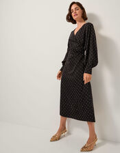 Margo Hotfix Midi Tea Dress, Black (BLACK), large