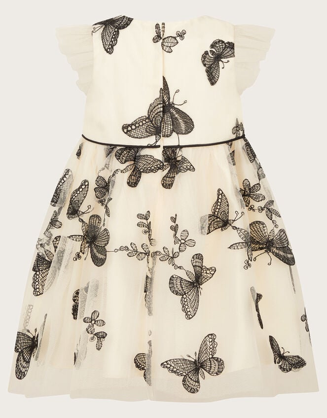 Baby Savannah Embroidered Butterfly Dress, Ivory (IVORY), large