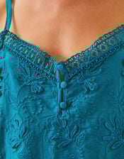 Rosie Embroidered Cami Top, Blue (TURQUOISE), large