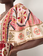 Patti Flutter Sleeve Tile Print Maxi Dress, DARK PINK, large