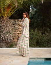 La Galeria Elefante Star Print Wide Leg Trousers, Orange (PEACH), large