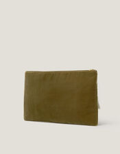 Floral Embroidered Velvet Make Up Pouch, , large