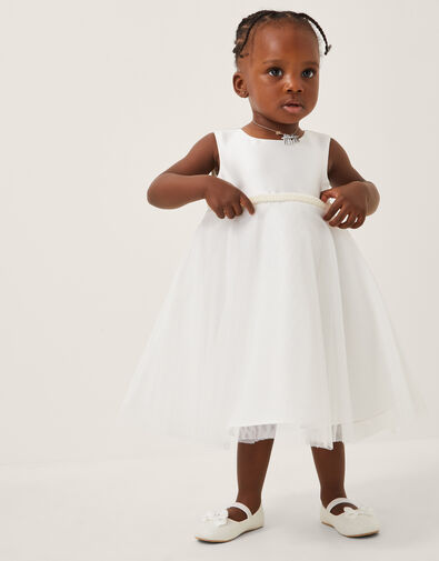 Baby Duchess Pearl Swing Dress, Ivory (IVORY), large