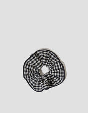 Oversized Gingham Hair Scrunchie, , large