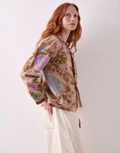 East Calla Floral Embroidered Jacket, Camel (BEIGE), large