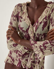 Bora Floral Ruffle Top, Natural (NATURAL), large