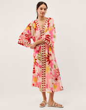 Anissa Sun Print Midi Kaftan, Ivory (IVORY), large