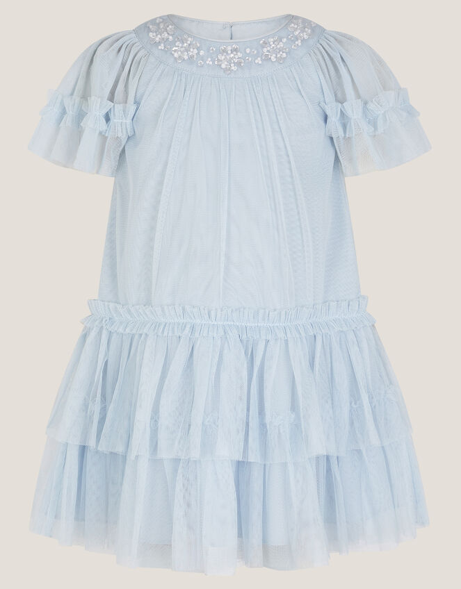 Baby Anastasia Tulle Embellished Dress, Blue (PALE BLUE), large