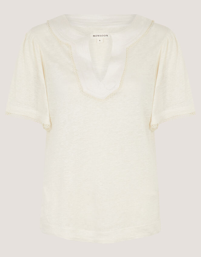 Logan Linen T-Shirt, Ivory (IVORY), large