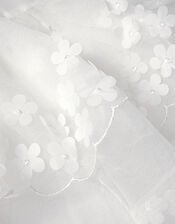 Rebecca Appliqu&eacute; Floral Scallop Dress, Ivory (IVORY), large