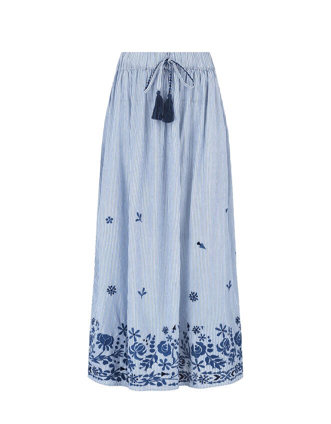East Teleri Stripe Maxi Skirt, Blue (BLUE), large