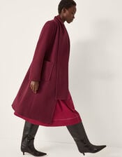 Alicia Scarf Coat, Red (BURGUNDY), large