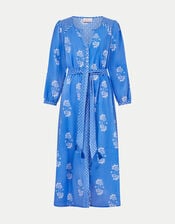 East Amber Floral Print Midi Dress, Blue (BLUE), large