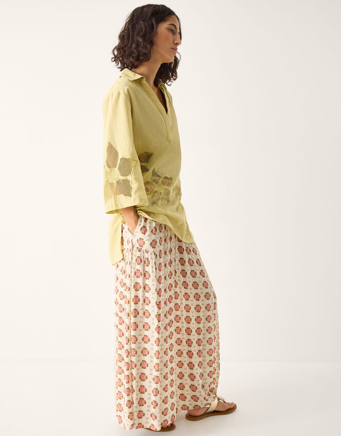 Joanna Cutwork Beach Shirt, Green (SAGE), large