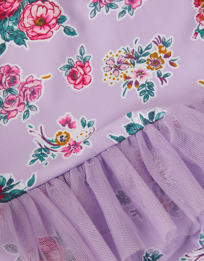 Baby Floral Tutu Swimsuit, Purple (LILAC), large