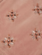 Embellished Velour Wide Leg Trousers, Pink (PINK), large