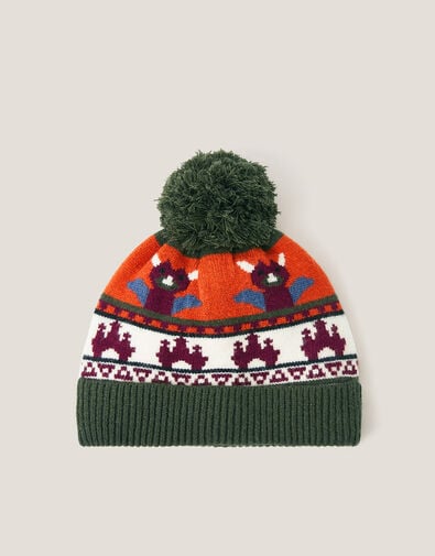 Dragon Intarsia Bobble Hat, Multi (MULTI), large