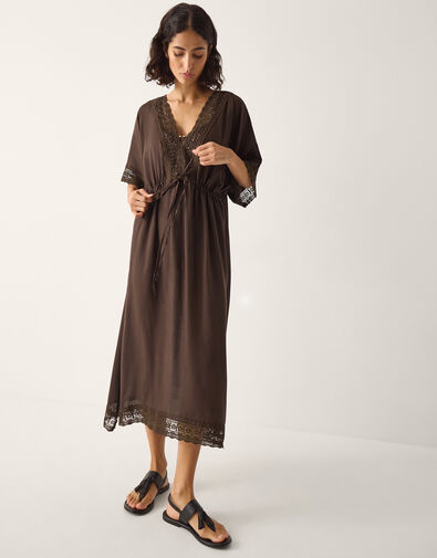 Cali Crochet Cover Up, Brown (CHOCOLATE), large