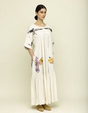 Tallulah & Hope Zoe Embroidered Maxi Dress, Camel (OATMEAL), large