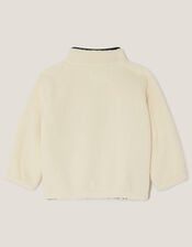 Ikat Print Half Zip Fleece, Camel (BEIGE), large