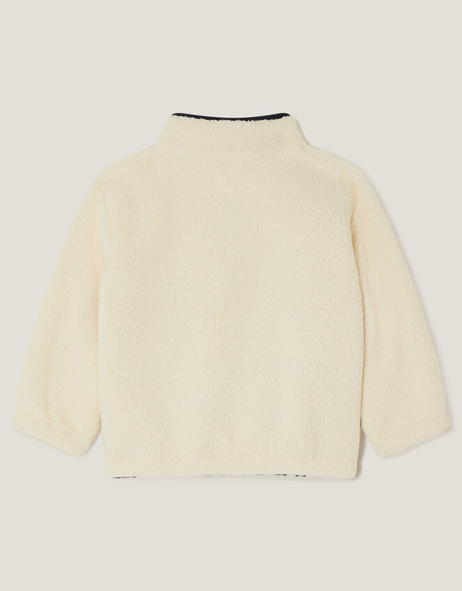 Ikat Print Half Zip Fleece, Camel (BEIGE), large