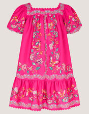 Ariella Sequin Print Scallop Trim Dress, Pink (PINK), large