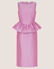 Dahlia Peplum Midi Dress, Purple (LILAC), large