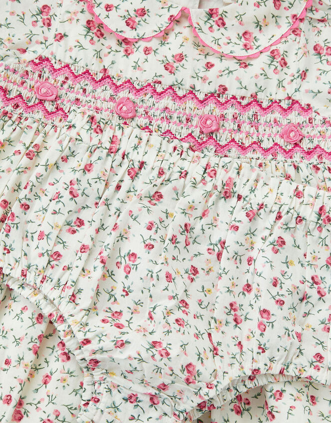 Baby Rose Smocked Dress & Briefs Set, Ivory (IVORY), large