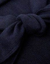 Fae Knitted Triangle Scarf, Blue (NAVY), large