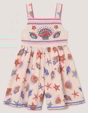 Shell Print Playsuit, Orange (ORANGE), large