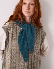 East Keya Wool Blend Cable Knit Waistcoat, Natural (NATURAL), large