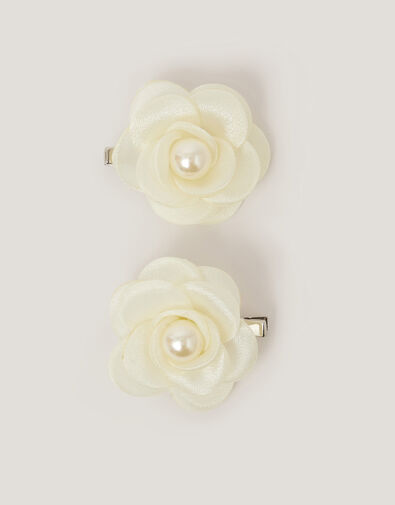 2-Pack Flower Girl Hair Clips, Ivory (IVORY), large