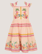 Tina Tropical Toucan Embellished Dress, Pink (PINK), large