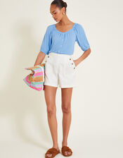 Bora Button Jersey Top, Blue (BLUE), large