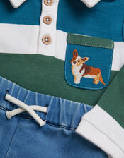 Baby Digby Polo Top & Joggers Set, Blue (NAVY), large