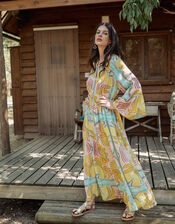 Piti Cuiti Floral Print Maxi Dress, Yellow (YELLOW), large