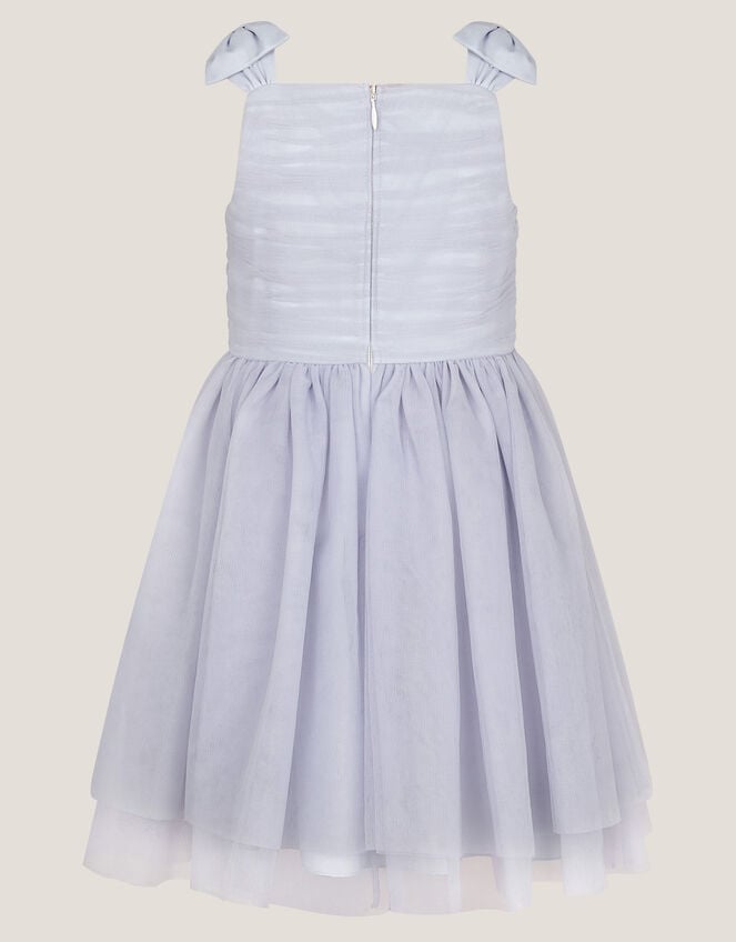 Olivia Pearl Ruched Tulle Dress, Blue (BLUE), large