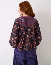 East Elenie Embroidered Floral Blouse, Black (BLACK), large