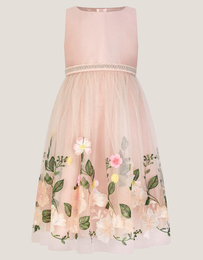 Olene Floral Embroidered Tulle Dress, Pink (PALE PINK), large