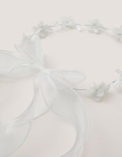 Floral Organza Garland Headband, , large