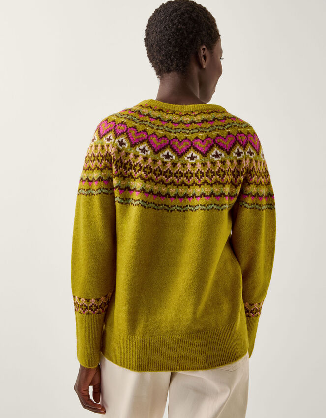 Floy Fair Isle Jumper, Green (OLIVE), large