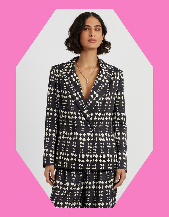 Chinti & Parker Queen of Hearts Blazer, Black (BLACK), large